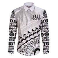 Custom Fiji Rugby Cibi Dance Family Matching Puletasi and Hawaiian Shirt Create History World Cup Sevens LT9 Dad's Shirt - Long Sleeve White - Polynesian Pride