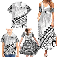 Custom Fiji Rugby Cibi Dance Family Matching Summer Maxi Dress and Hawaiian Shirt Create History World Cup Sevens LT9 - Polynesian Pride