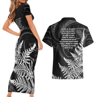 New Zealand Black Fern 7s Couples Matching Short Sleeve Bodycon Dress and Hawaiian Shirt History World Cup Sevens LT9 - Polynesian Pride