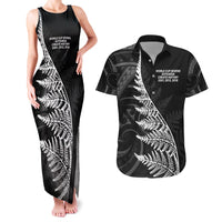 New Zealand Black Fern 7s Couples Matching Tank Maxi Dress and Hawaiian Shirt History World Cup Sevens LT9 Black - Polynesian Pride