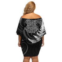 New Zealand Black Fern 7s Off Shoulder Short Dress History World Cup Sevens LT9 - Polynesian Pride