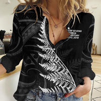 New Zealand Black Fern 7s Women Casual Shirt History World Cup Sevens LT9 Female Black - Polynesian Pride