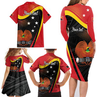 Personalised Papua Niugini Tok Pisin Wik Family Matching Long Sleeve Bodycon Dress and Hawaiian Shirt LT9 - Polynesian Pride