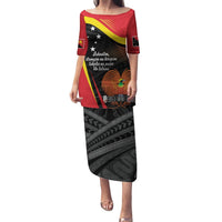 Personalised Papua Niugini Tok Pisin Wik Family Matching Puletasi and Hawaiian Shirt LT9 Mom's Dress Red - Polynesian Pride