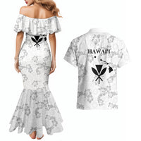 Hawaii Lei Kamehameha Couples Matching Mermaid Dress and Hawaiian Shirt Ke'oke'o Seamless Pattern Hibiscus Flower LT9 - Polynesian Pride