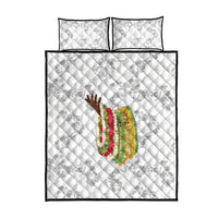 Hawaii Lei Kamehameha Quilt Bed Set Ke'oke'o Seamless Pattern Hibiscus Flower