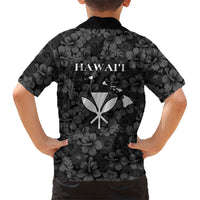Hawaii Lei Kamehameha Family Matching Off The Shoulder Long Sleeve Dress and Hawaiian Shirt Ele'ele Seamless Pattern Hibiscus Flower LT9 - Polynesian Pride
