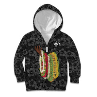 Hawaii Lei Kamehameha Kid Hoodie Ele'ele Seamless Pattern Hibiscus Flower