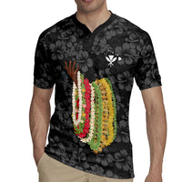 Hawaii Lei Kamehameha Rugby Jersey Ele'ele Seamless Pattern Hibiscus Flower