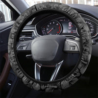 Hawaii Lei Kamehameha Steering Wheel Cover Ele'ele Seamless Pattern Hibiscus Flower