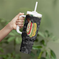 Hawaii Lei Kamehameha Tumbler With Handle Ele'ele Seamless Pattern Hibiscus Flower