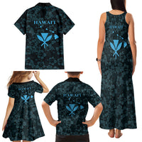 Hawaii Lei Kamehameha Family Matching Tank Maxi Dress and Hawaiian Shirt Uliuli Seamless Pattern Hibiscus Flower LT9 - Polynesian Pride
