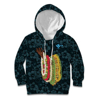 Hawaii Lei Kamehameha Kid Hoodie Uliuli Seamless Pattern Hibiscus Flower
