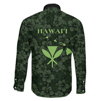Hawaii Lei Kamehameha Family Matching Long Sleeve Bodycon Dress and Hawaiian Shirt Oma'oma'o Seamless Pattern Hibiscus Flower LT9 - Polynesian Pride