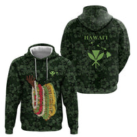 Hawaii Lei Kamehameha Hoodie Oma'oma'o Seamless Pattern Hibiscus Flower