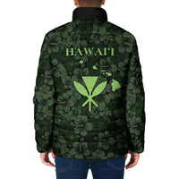 Hawaii Lei Kamehameha Padded Jacket Oma'oma'o Seamless Pattern Hibiscus Flower