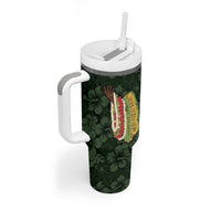 Hawaii Lei Kamehameha Tumbler With Handle Oma'oma'o Seamless Pattern Hibiscus Flower