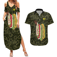 Hawaii Lei Kamehameha Couples Matching Summer Maxi Dress and Hawaiian Shirt Melemele Seamless Pattern Hibiscus Flower LT9 Yellow - Polynesian Pride