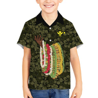 Hawaii Lei Kamehameha Family Matching Tank Maxi Dress and Hawaiian Shirt Melemele Seamless Pattern Hibiscus Flower LT9 Son's Shirt Yellow - Polynesian Pride