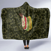 Hawaii Lei Kamehameha Hooded Blanket Melemele Seamless Pattern Hibiscus Flower