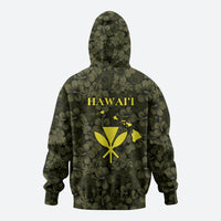 Hawaii Lei Kamehameha Zip Hoodie Melemele Seamless Pattern Hibiscus Flower