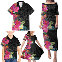 Hafa Adai Guam Family Matching Puletasi and Hawaiian Shirt Tropical Flowers Colorful Vibes LT9 - Polynesian Pride