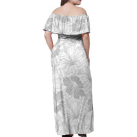 Samoa Lotu Tamaiti Family Matching Off Shoulder Maxi Dress and Hawaiian Shirt White Sun Day Beauty Hibiscus Ver01 LT9 - Polynesian Pride