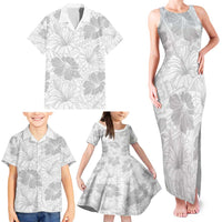 Samoa Lotu Tamaiti Family Matching Tank Maxi Dress and Hawaiian Shirt White Sun Day Beauty Hibiscus Ver01 LT9 - Polynesian Pride