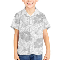 Samoa Lotu Tamaiti Family Matching Tank Maxi Dress and Hawaiian Shirt White Sun Day Beauty Hibiscus Ver01 LT9 Son's Shirt White - Polynesian Pride