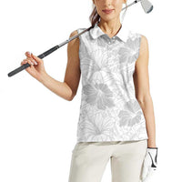 Samoa Lotu Tamaiti Women Sleeveless Polo Shirt White Sun Day Beauty Hibiscus Ver01 LT9 - Polynesian Pride