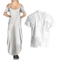 Samoa Lotu Tamaiti Couples Matching Summer Maxi Dress and Hawaiian Shirt White Sun Day Beauty Hibiscus Ver02 LT9 - Polynesian Pride