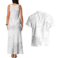 Samoa Lotu Tamaiti Couples Matching Tank Maxi Dress and Hawaiian Shirt White Sun Day Beauty Hibiscus Ver02 LT9 - Polynesian Pride