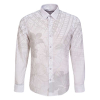 Samoa Lotu Tamaiti Family Matching Puletasi and Hawaiian Shirt White Sun Day Beauty Hibiscus Ver02 LT9 Dad's Shirt - Long Sleeve White - Polynesian Pride