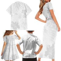Samoa Lotu Tamaiti Family Matching Short Sleeve Bodycon Dress and Hawaiian Shirt White Sun Day Beauty Hibiscus Ver02 LT9 - Polynesian Pride