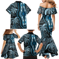 Polynesia Dashiki Family Matching Mermaid Dress and Hawaiian Shirt Polynesia and Africa Traditional Special Together Blue LT9 - Polynesian Pride