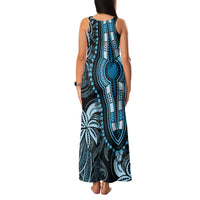 Polynesia Dashiki Family Matching Tank Maxi Dress and Hawaiian Shirt Polynesia and Africa Traditional Special Together Blue LT9 - Polynesian Pride
