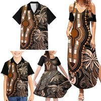Polynesia Dashiki Family Matching Summer Maxi Dress and Hawaiian Shirt Polynesia and Africa Traditional Special Together Gold LT9 - Polynesian Pride