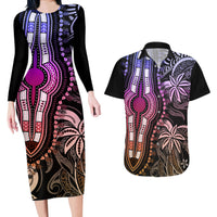Polynesia Dashiki Couples Matching Long Sleeve Bodycon Dress and Hawaiian Shirt Polynesia and Africa Traditional Special Together Pastel LT9 Pastel - Polynesian Pride