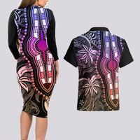 Polynesia Dashiki Couples Matching Long Sleeve Bodycon Dress and Hawaiian Shirt Polynesia and Africa Traditional Special Together Pastel LT9 - Polynesian Pride