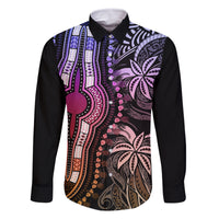 Polynesia Dashiki Family Matching Long Sleeve Bodycon Dress and Hawaiian Shirt Polynesia and Africa Traditional Special Together Pastel LT9 Dad's Shirt - Long Sleeve Pastel - Polynesian Pride