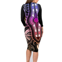 Polynesia Dashiki Family Matching Long Sleeve Bodycon Dress and Hawaiian Shirt Polynesia and Africa Traditional Special Together Pastel LT9 - Polynesian Pride