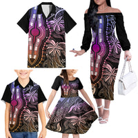 Polynesia Dashiki Family Matching Off Shoulder Long Sleeve Dress and Hawaiian Shirt Polynesia and Africa Traditional Special Together Pastel LT9 - Polynesian Pride