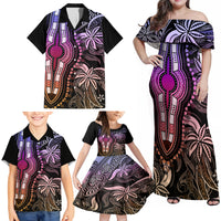 Polynesia Dashiki Family Matching Off Shoulder Maxi Dress and Hawaiian Shirt Polynesia and Africa Traditional Special Together Pastel LT9 - Polynesian Pride