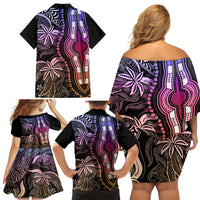 Polynesia Dashiki Family Matching Off Shoulder Short Dress and Hawaiian Shirt Polynesia and Africa Traditional Special Together Pastel LT9 - Polynesian Pride