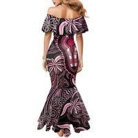 Polynesia Dashiki Family Matching Mermaid Dress and Hawaiian Shirt Polynesia and Africa Traditional Special Together Pink LT9 - Polynesian Pride