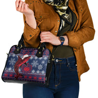 Samoa Manuia Le Kirisimasi Shoulder Handbag Samoan Fishing Tribal Pattern Christmas Vibe LT9 - Polynesian Pride