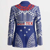 Personalised Toa Samoa Rugby Spirit Blazer Blue Samoan Tribal Pattern - Polynesian Pride