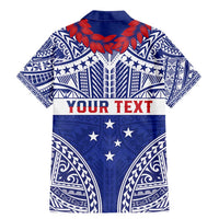 Personalised Toa Samoa Rugby Spirit Family Matching Mermaid Dress and Hawaiian Shirt Blue Samoan Tribal Pattern LT9 - Polynesian Pride