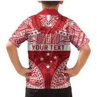 Personalised Toa Samoa Rugby Spirit Family Matching Mermaid Dress and Hawaiian Shirt Red Samoan Tribal Pattern LT9 - Polynesian Pride