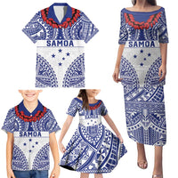 Personalised Toa Samoa Rugby Spirit Family Matching Puletasi and Hawaiian Shirt White Samoan Tribal Pattern LT9 - Polynesian Pride